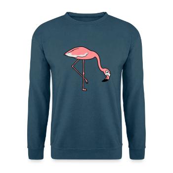 essen trinken beugen unten flamingo clipart comic - Unisex Pullover - Indigoblau - Vorne