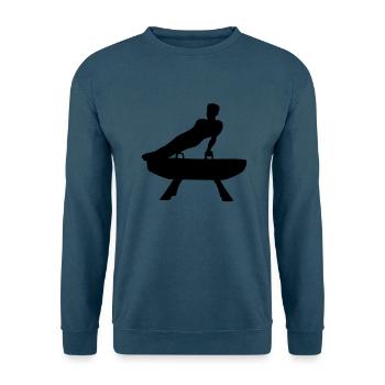gymnastik silhouette mann auf pauschenpferd turnge - Unisex Pullover - Indigoblau - Vorne