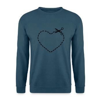 Herz ausschneiden - Unisex Pullover - Indigoblau - Vorne