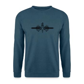 Maulschlüssel + Zündkerze - Unisex Pullover - Indigoblau - Vorne