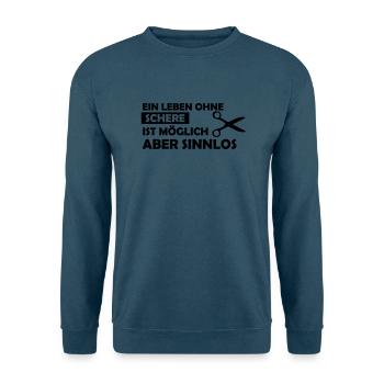 ein leben ohne schere - Unisex Pullover - Indigoblau - Vorne