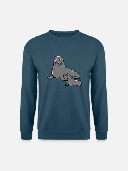 seehund mama baby - Unisex Pullover - Indigoblau