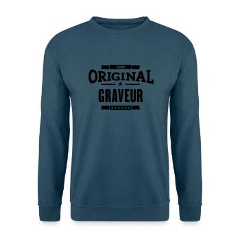 100% Graveur - Unisex Pullover - Indigoblau - Vorne