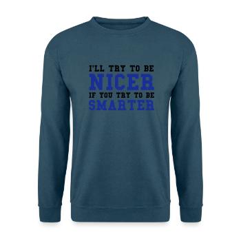 Smarter - Unisex Pullover - Indigoblau - Vorne