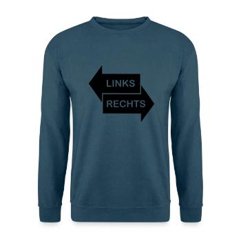 Links - Rechts - Unisex Pullover - Indigoblau - Vorne