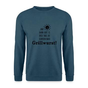 Grillwurst Tage - Barbecue - BBQ - Sonne - 1C - Unisex Pullover - Indigoblau - Vorne
