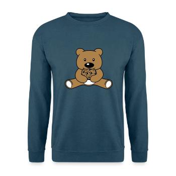 cookie essen keks hunger lecker knabbern baer sues - Unisex Pullover - Indigoblau - Vorne