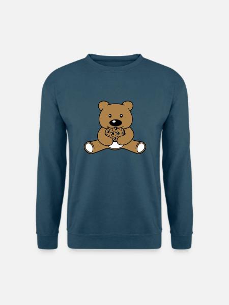cookie essen keks hunger lecker knabbern baer sues - Unisex Pullover - Indigoblau