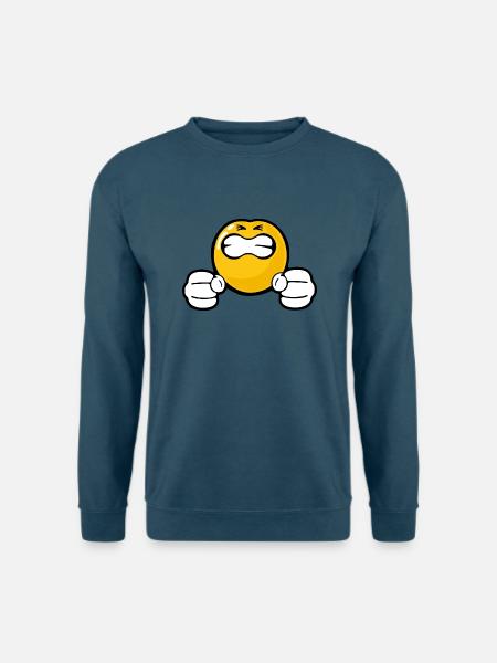 Smiley Anger Incensed - Unisex Pullover - Indigoblau