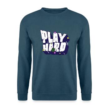 PLAY HARD - Gamer Spruch - Unisex Pullover - Indigoblau - Vorne