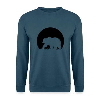 Bear in Moonlight - Unisex Pullover - Indigoblau - Vorne