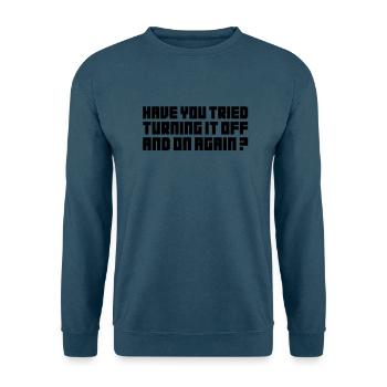 Turn it Off - Unisex Pullover - Indigoblau - Vorne