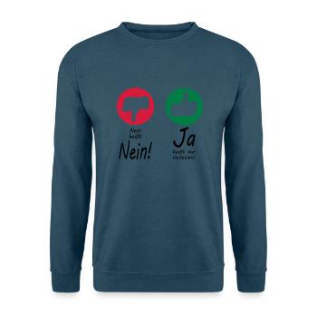 Nein heißt Nein + Daumen - Unisex Pullover - Indigoblau - Vorne