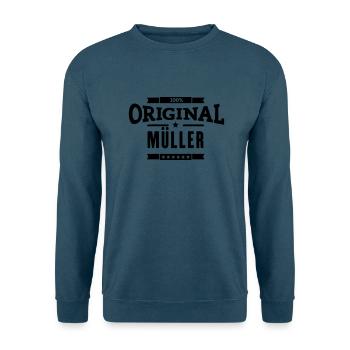 100% Müller - Unisex Pullover - Indigoblau - Vorne