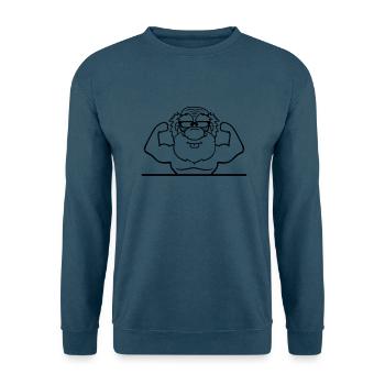 text schreiben rahmen alt opa grossvater hornbrill - Unisex Pullover - Indigoblau - Vorne