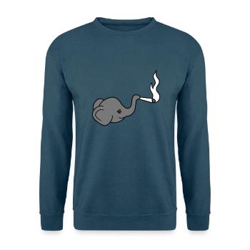 elefant kopf bekiffter kiffen joint stoned weed ca - Unisex Pullover - Indigoblau - Vorne