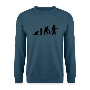 Evolution des Feuerwehrmanns - Unisex Pullover - Indigoblau - Vorne