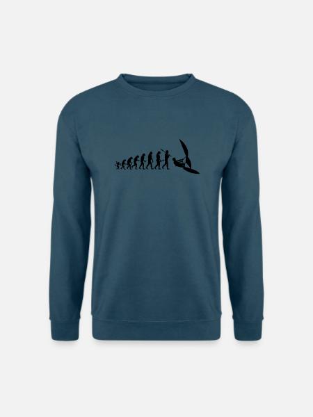 Evolution Windsurfer Silhouette Geschenk Shirt - Unisex Pullover - Indigoblau