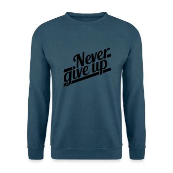 never give up erfolgreich logo durchhalten design - Unisex Pullover - Indigoblau - Vorne