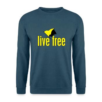 Live Free - Unisex Pullover - Indigoblau - Vorne