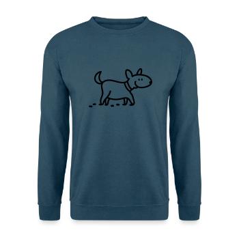 Hund - Gassi gehen - Line - Unisex Pullover - Indigoblau - Vorne