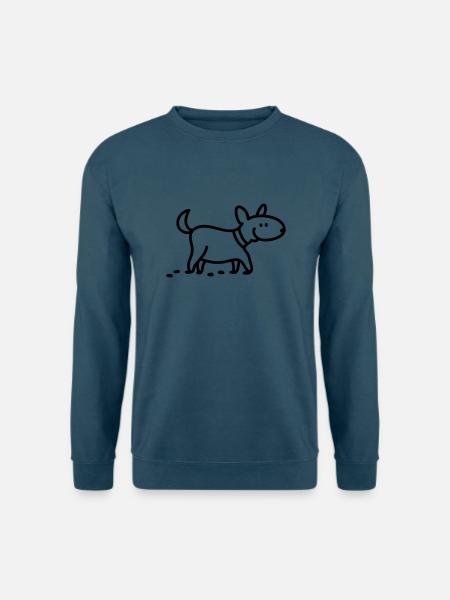 Hund - Gassi gehen - Line - Unisex Pullover - Indigoblau