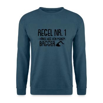 regel nr 1 hände weg von meinem bagger - Unisex Pullover - Indigoblau - Vorne
