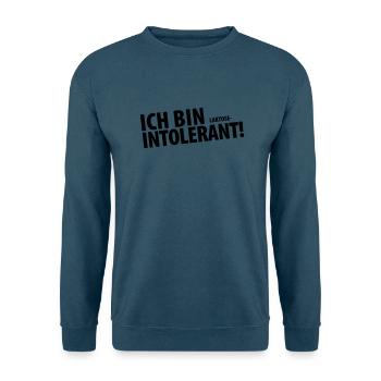 Laktose intolerant (dh) - Unisex Pullover - Indigoblau - Vorne
