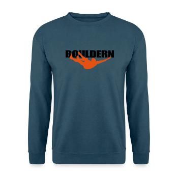 Sport "Bouldern" mit Kletterer - Unisex Pullover - Indigoblau - Vorne