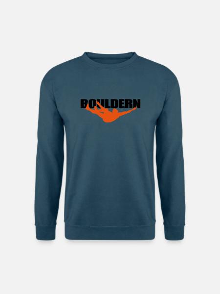 Sport "Bouldern" mit Kletterer - Unisex Pullover - Indigoblau