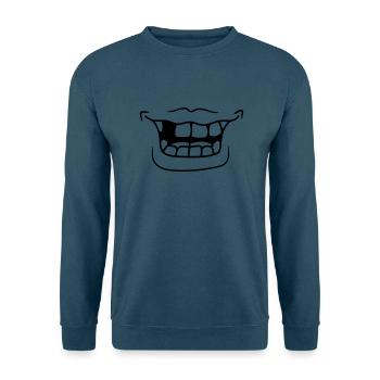 grinsen mund lachen lustig zahnluecke comic cartoo - Unisex Pullover - Indigoblau - Vorne