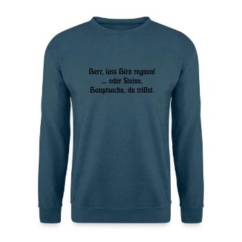Herr lass Hirn regnen - Unisex Pullover - Indigoblau - Vorne