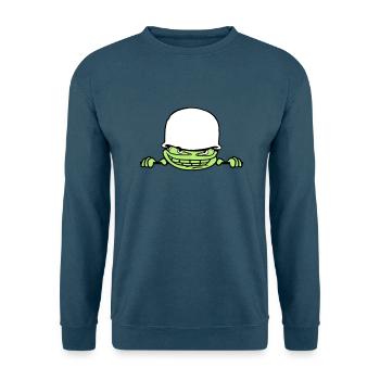 wand mauer gesicht kopf soldat tarnmuster krieg ar - Unisex Pullover - Indigoblau - Vorne