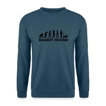 Basset Hound - Unisex Pullover - Indigoblau - Vorne