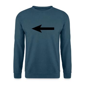 Pfeil nach links - Unisex Pullover - Indigoblau - Vorne
