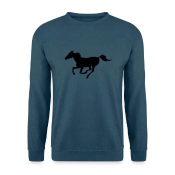 galoppierendes Pferd - Unisex Pullover - Indigoblau - Vorne