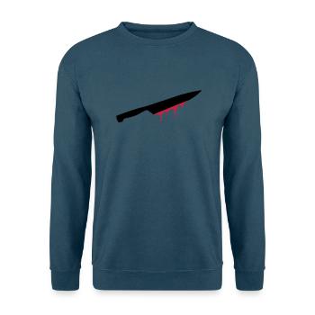 messer, klinge, blut, - Unisex Pullover - Indigoblau - Vorne
