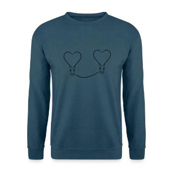 Ballon mit Herzen - Unisex Pullover - Indigoblau - Vorne