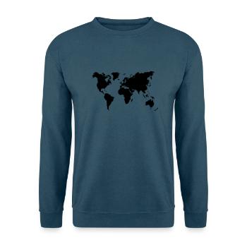 Weltkarte - Unisex Pullover - Indigoblau - Vorne