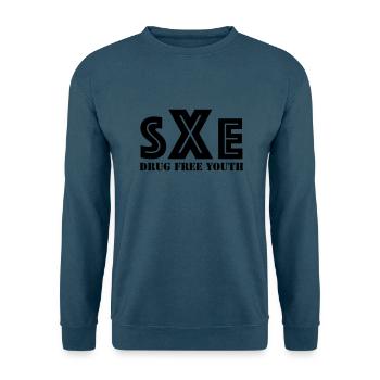 straight edge - Unisex Pullover - Indigoblau - Vorne