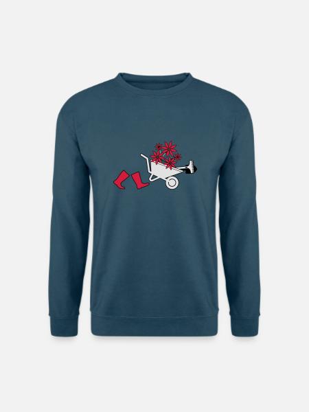 Garten stiefel schubkarre gartenarbeit - Unisex Pullover - Indigoblau