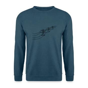 viele trasse strom mast strommast elektro leitung - Unisex Pullover - Indigoblau - Vorne