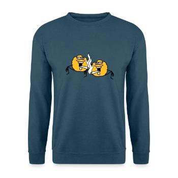 2 freunde team paar bekifft kiffen kiffer stoned h - Unisex Pullover - Indigoblau - Vorne