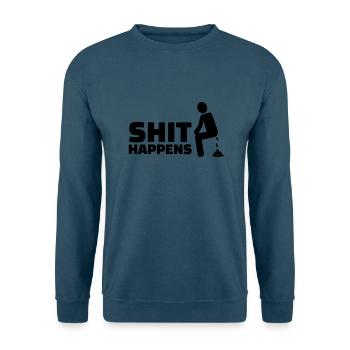 Shit happens - Unisex Pullover - Indigoblau - Vorne