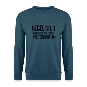 regel nr 1 hände weg von meinem motorrad - Unisex Pullover - Indigoblau - Vorne