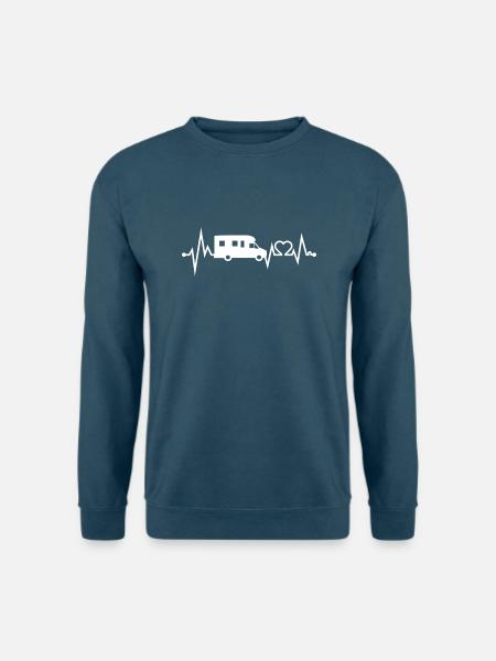 Lustiges Campen Camping EKG Wohnwagen Wohnmobil - Unisex Pullover - Indigoblau