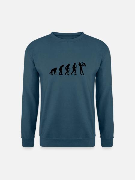 Saxofon Evolution - Unisex Pullover - Indigoblau