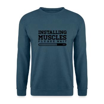 INSTALLING MUSCLES - PLEASE WAIT - Unisex Pullover - Indigoblau - Vorne