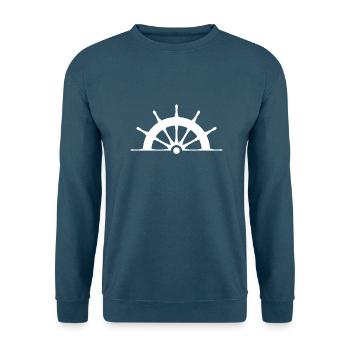 Steuerrad weiss - Unisex Pullover - Indigoblau - Vorne