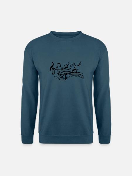60 Jahre Jubiläum Partitur - Unisex Pullover - Indigoblau